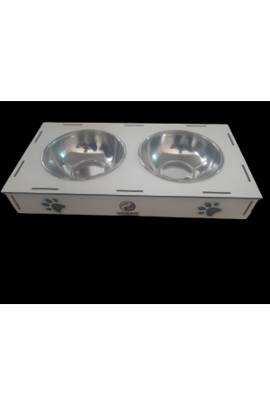 Yasuke 2 li Mama Kabı Ahşap Kedi Köpek Yasuke 2 li Mama Kabı Ahşap Kedi Köpek